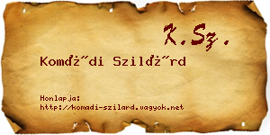 Komádi Szilárd névjegykártya