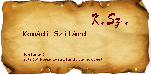 Komádi Szilárd névjegykártya