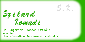 szilard komadi business card